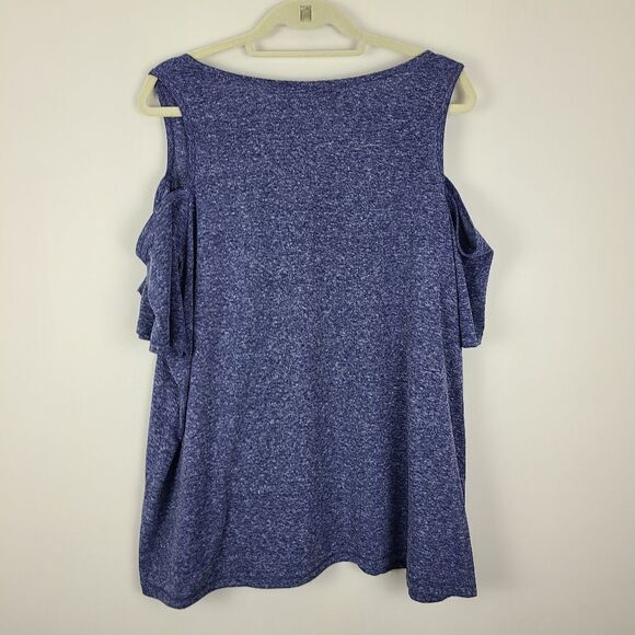 Penningtons Ti Voglio Purple Cold Shoulder Short Sleeve T-Shirt 2X - Picture 7 of 15